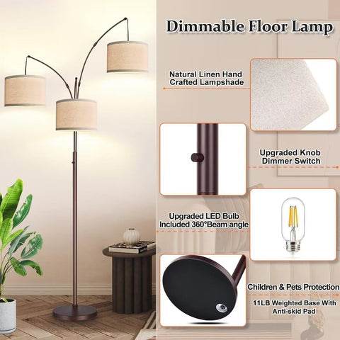 Nintiue tall floor lamp stands 79.9 inches tall for tall ceilings and dramatic presence.