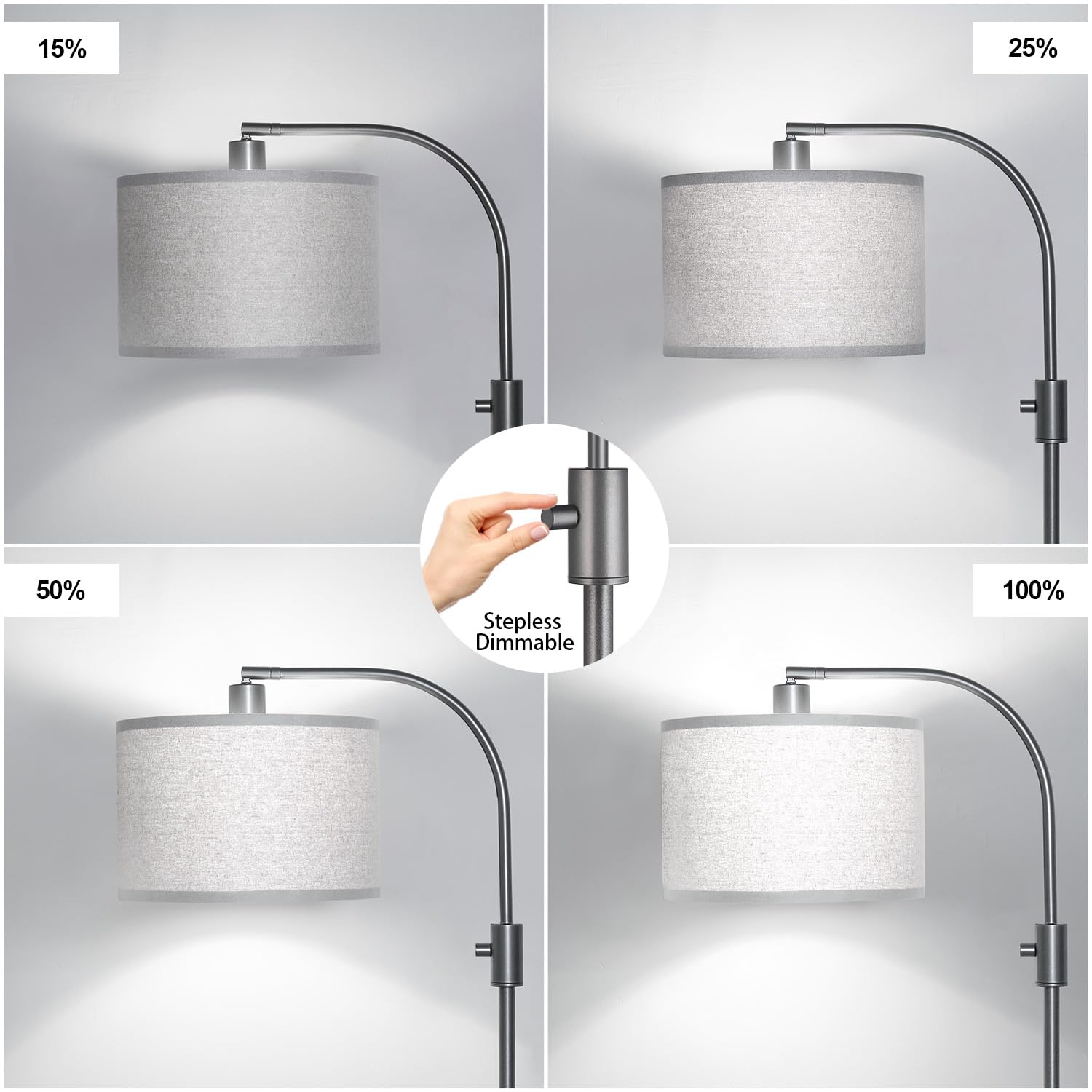 Nintiue lamp head rotated, 360° capability for flexible task lighting
