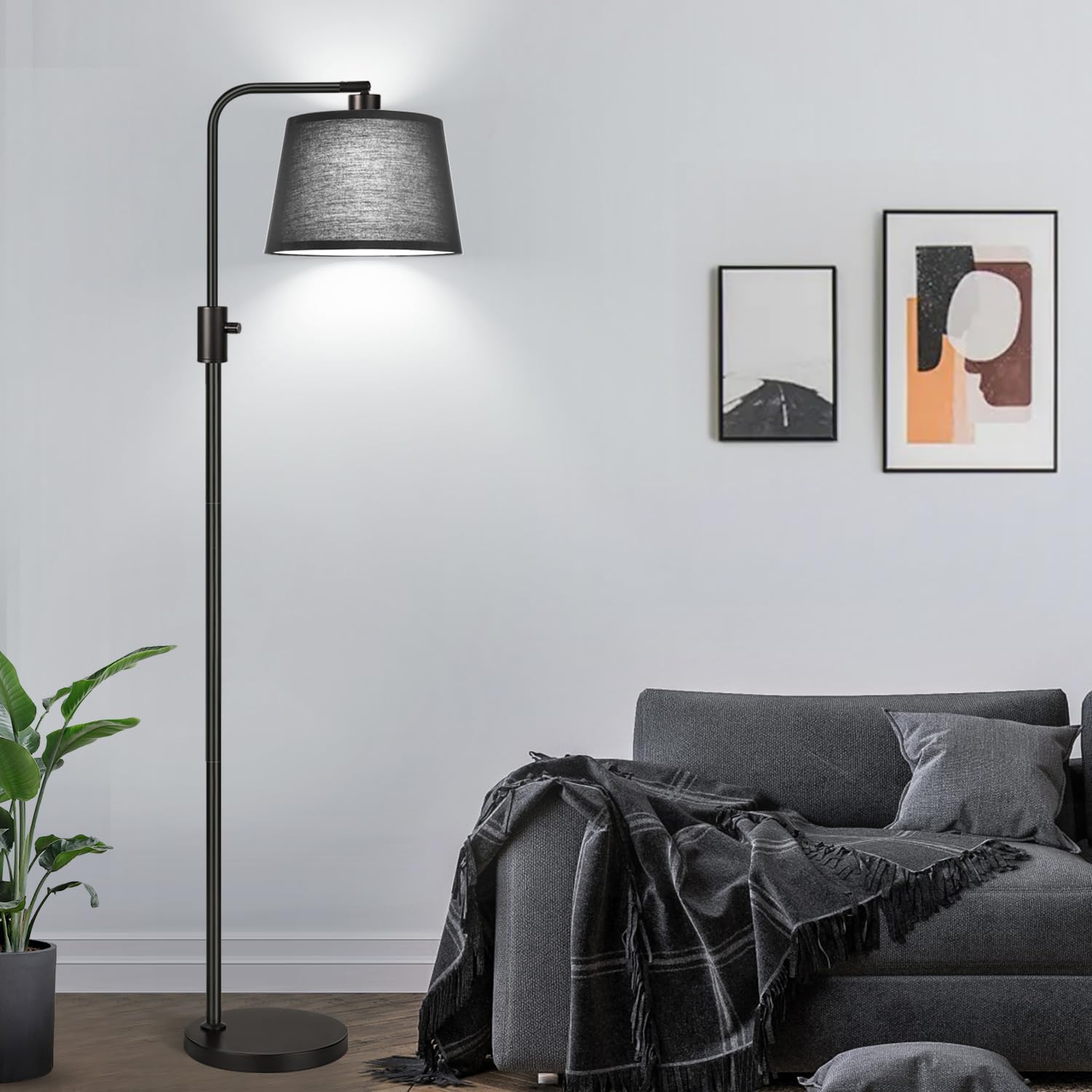 Nintiue upgraded dimmable floor lamp arc base for elegant living room lighting