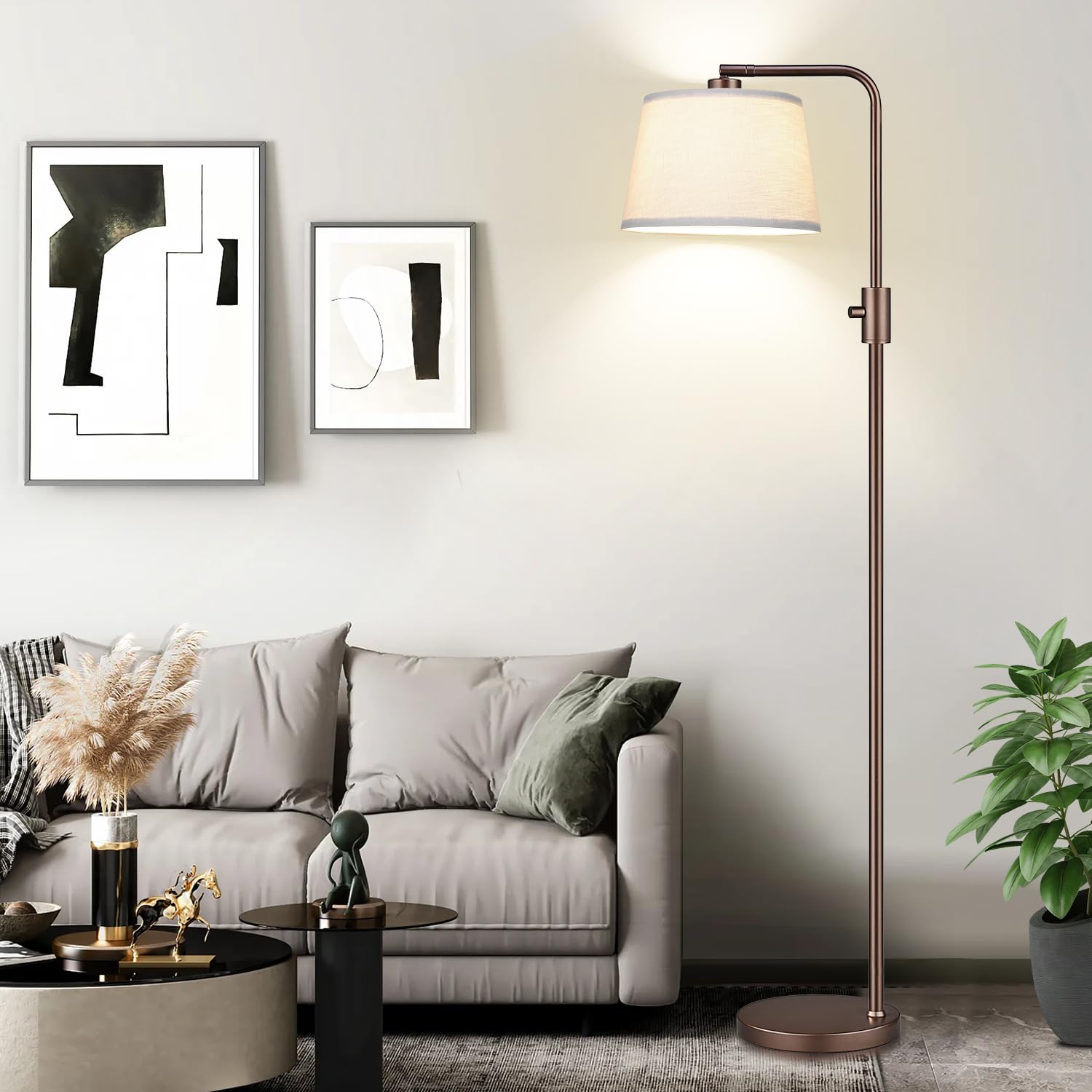 Nintiue Arc floor lamp with modern arc design for flexible living room lighting
