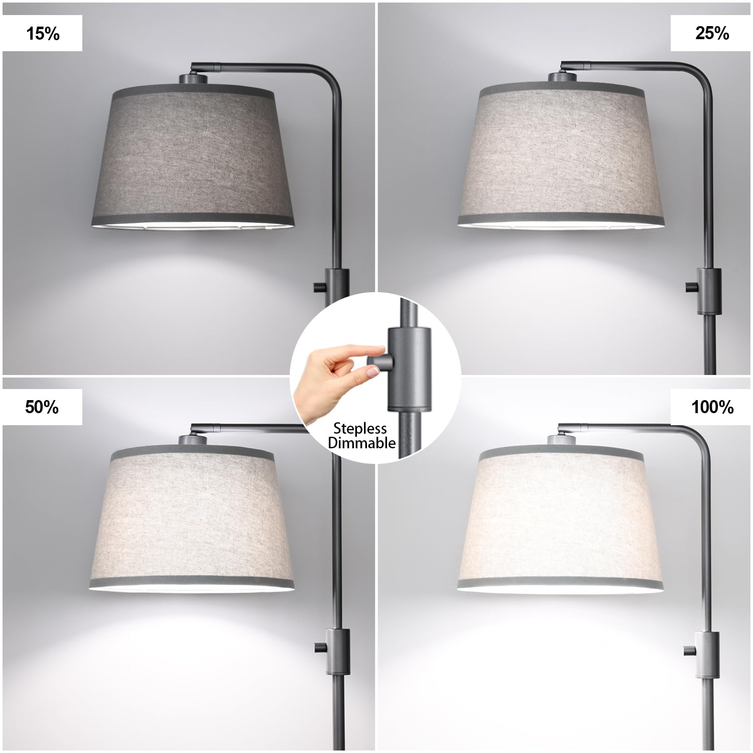 Nintiue floor lamp arc with broad reach for versatile lighting