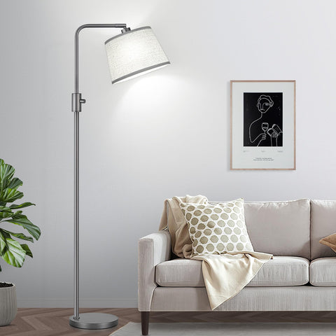 Nintiue linen shade on dimmable lamp creating warm ambiance
