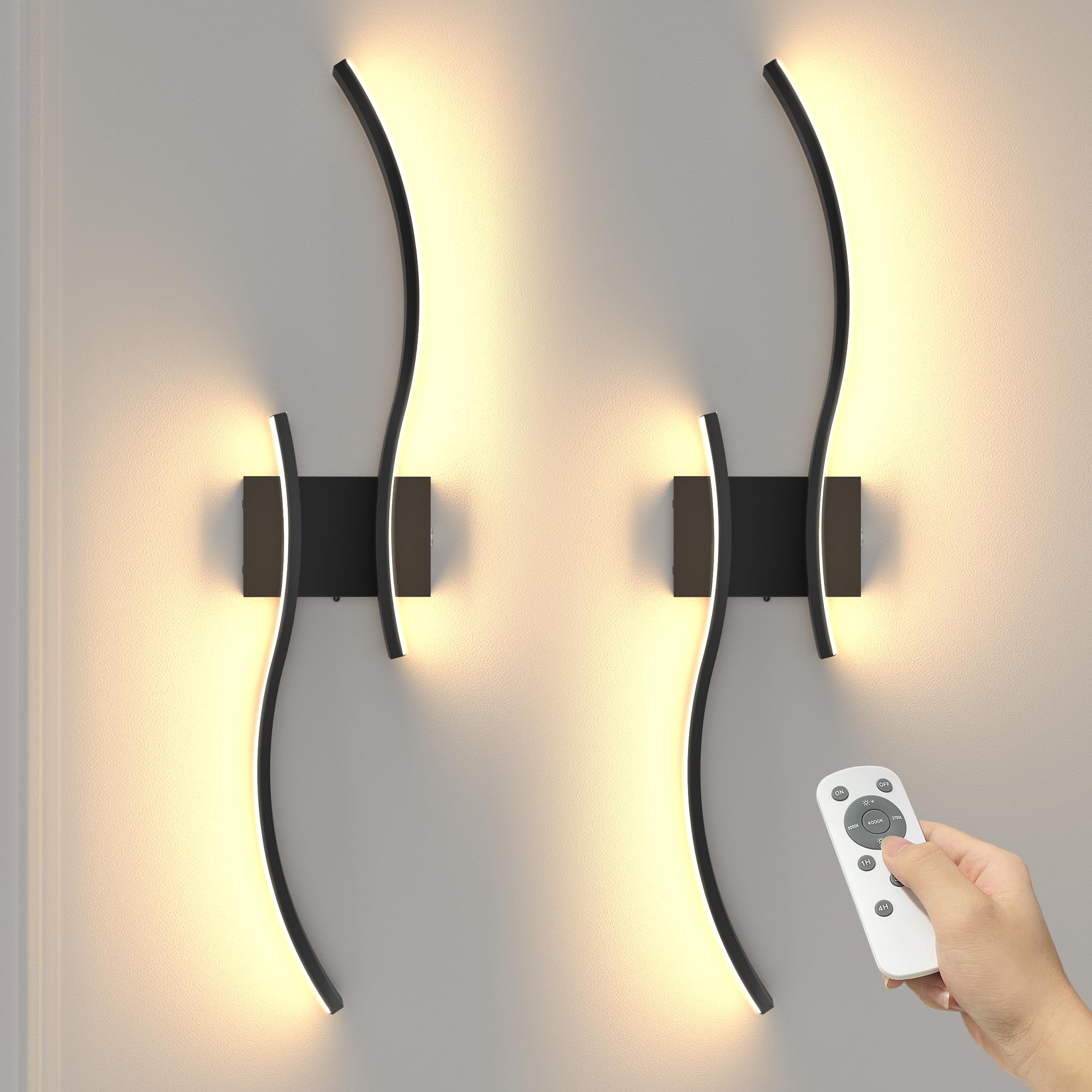NIORSUN 27.6-inch wall sconces cordless set ideal for living rooms and hallways.