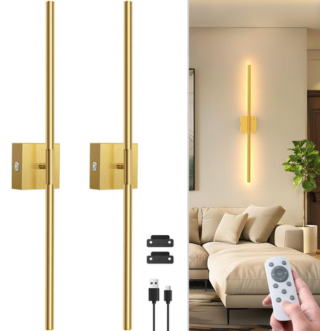 NIORSUN 28-inch wall sconce with detachable tube for quick, cordless setup.