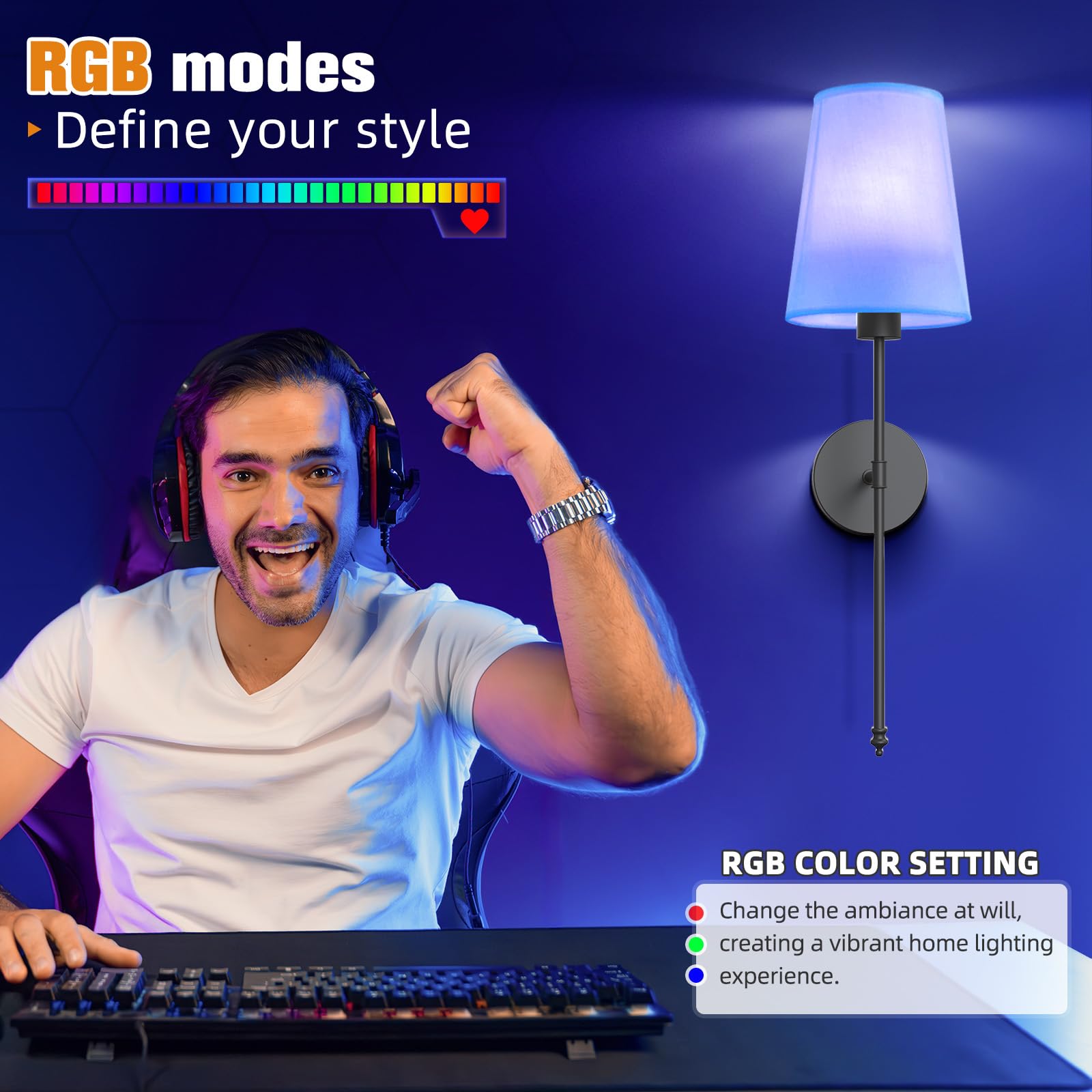 Detachable 5200mAh bulbs enable long-lasting cordless operation