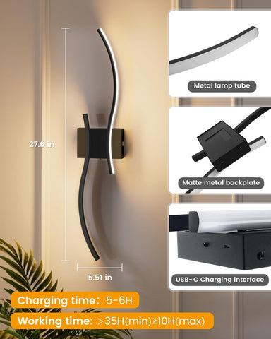 NIORSUN bedside reading light setup with warm glow beside the bed.