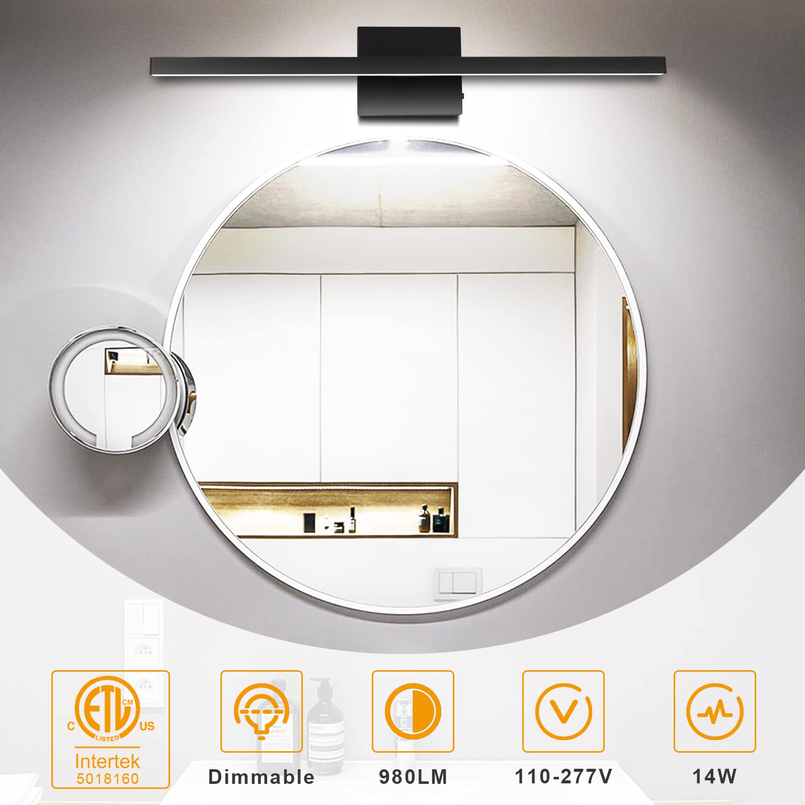 NIORSUN IP44-rated vanity light withstands humidity for reliable bathroom use.