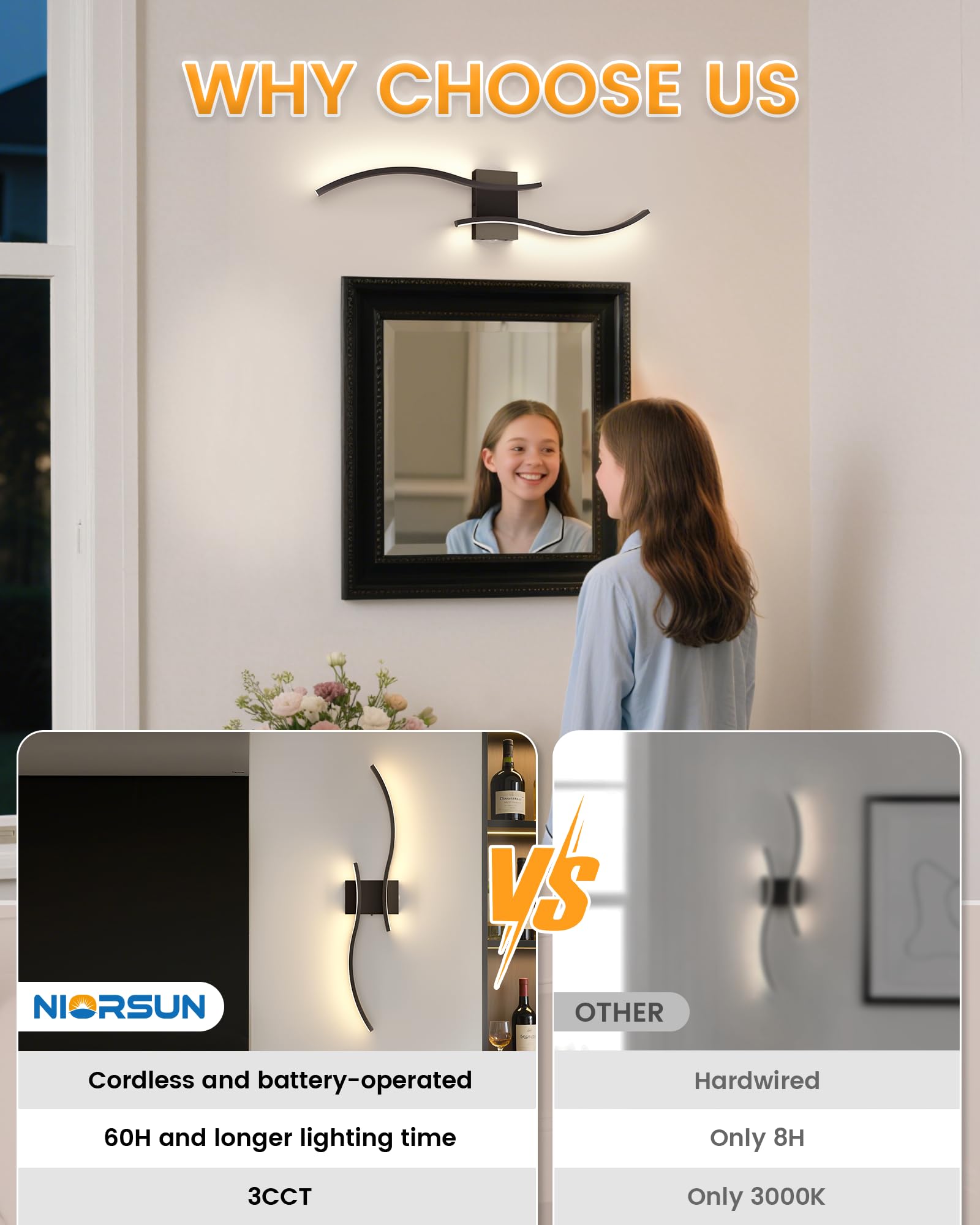 NIORSUN modern iron construction in matte black enhances any space.