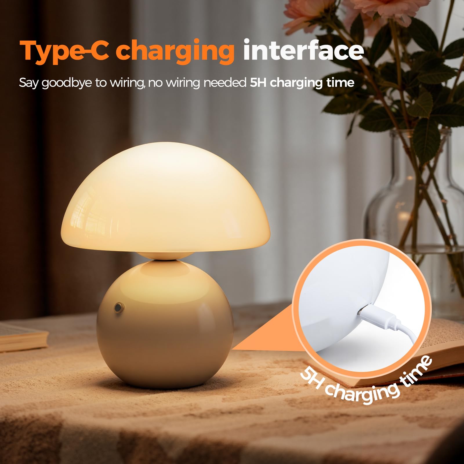 NIORSUN USB-C charging port with indicator for easy top-up