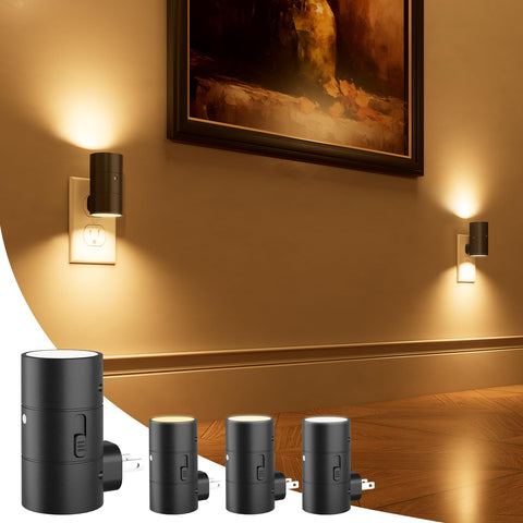 NIORSUN wall plug night light four pack for safe hallway illumination