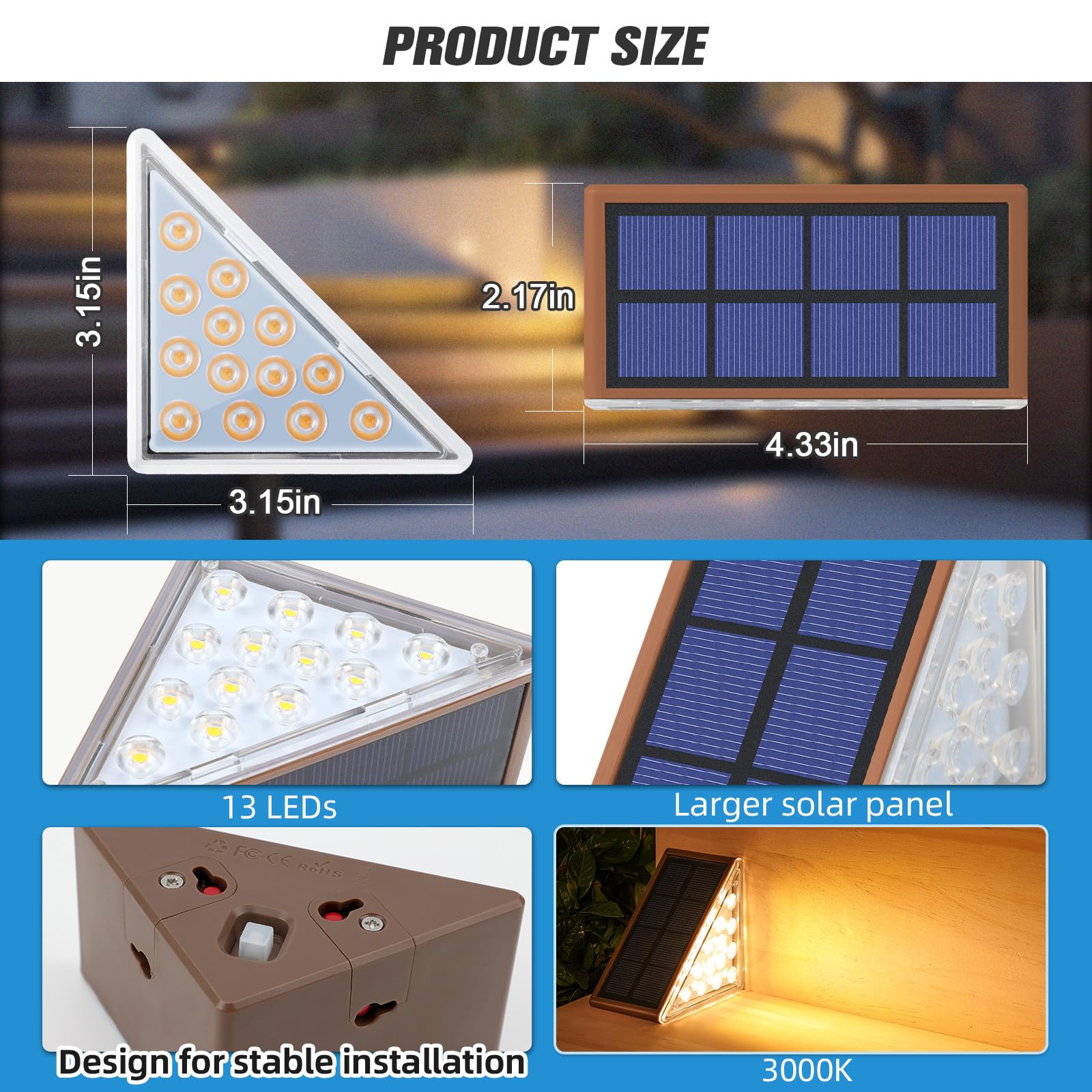 NIORSUN solar panel powered light delivers reliable charging from sunlight.