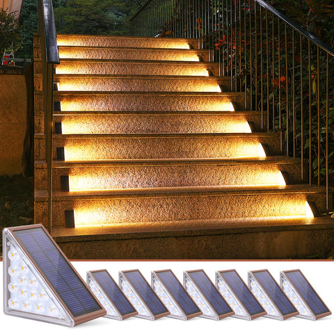 NIORSUN outdoor stair light with triangle design guides steps safely at night.