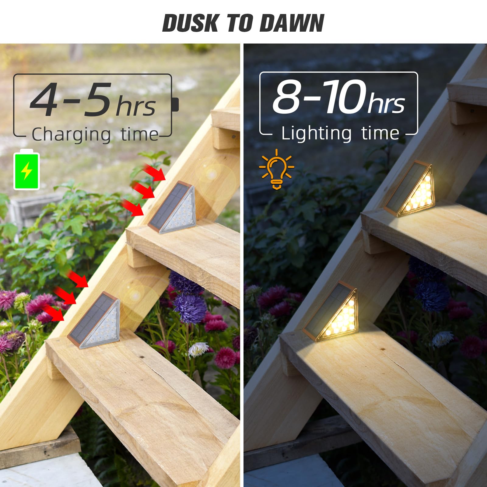NIORSUN stair light emits warm white 3000K for cozy evenings.