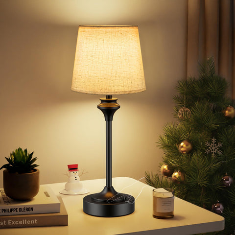 NIORSUN cordless table lamp with aluminum base for stable bedside lighting.