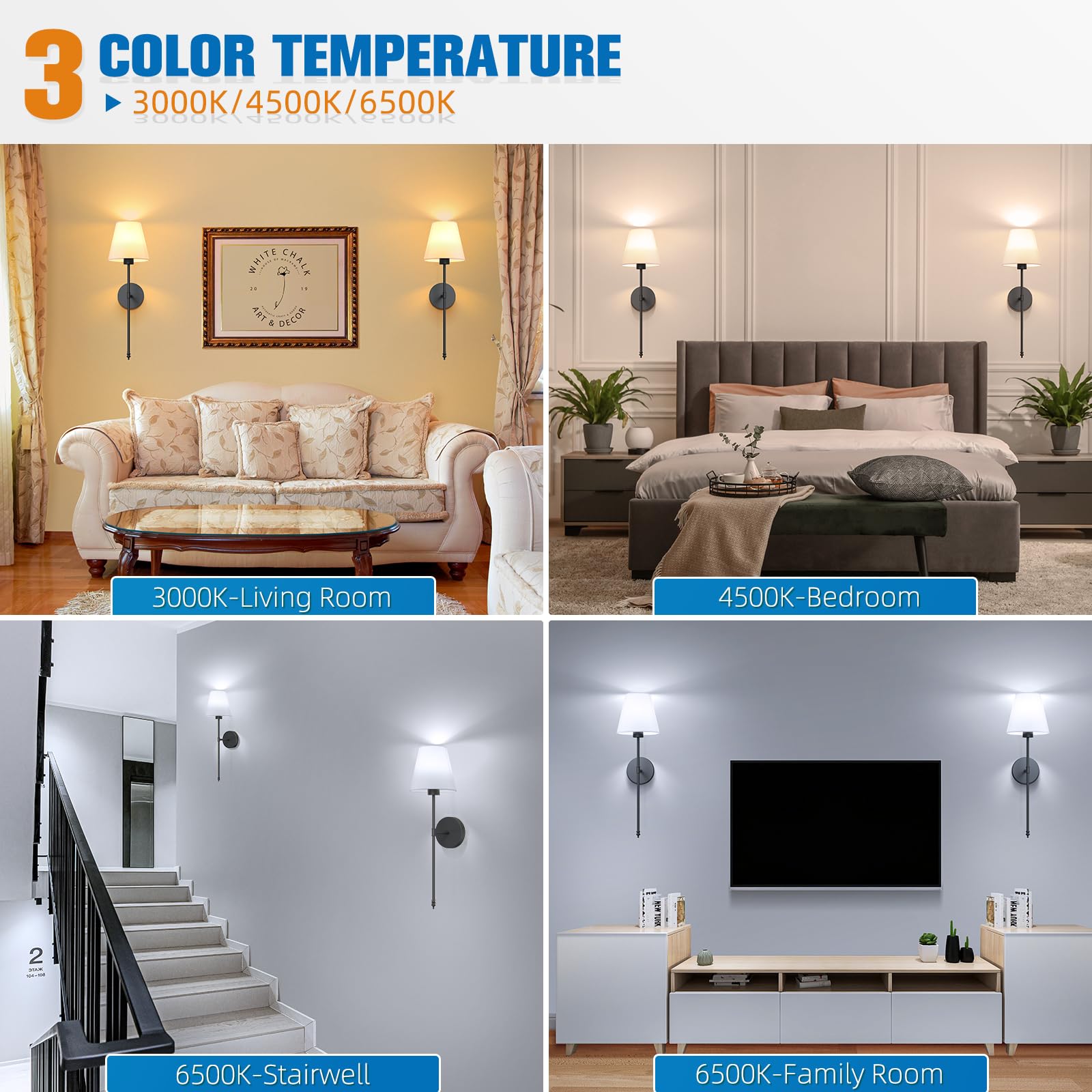NIORSUN remote-controlled wall sconce enabling easy brightness and color changes