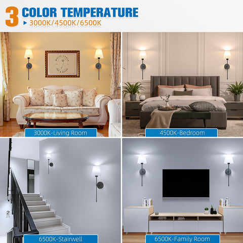 NIORSUN remote-controlled wall sconce enabling easy brightness and color changes