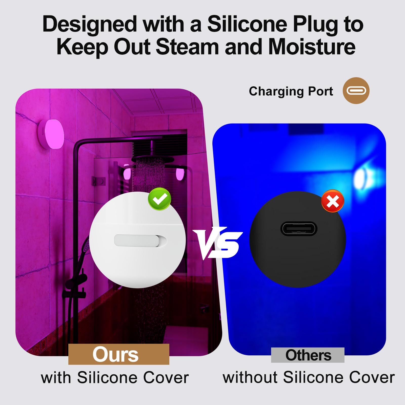 NIORSUN shower light remote control enables quick, independent adjustments