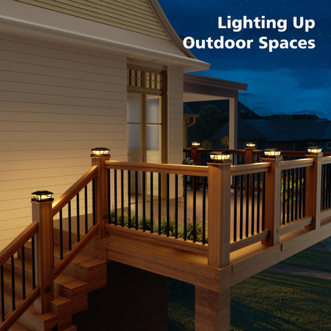 NIORSUN solar post lights 12-pack offers consistent lighting along fence lines.
