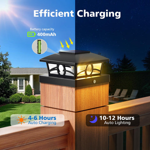 NIORSUN solar post lights no-wiring installation is quick and clean for decks.