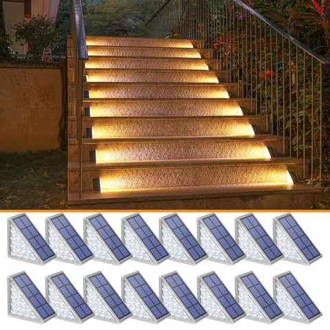 NIORSUN solar step lights highlight triangle design for safer step edges at night