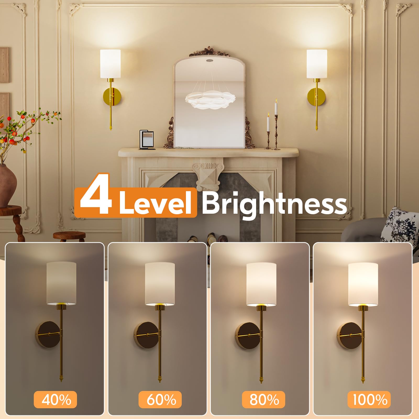 NIORSUN two-sconce bedroom setup demonstrates intimate, soft lighting for relaxing nights.