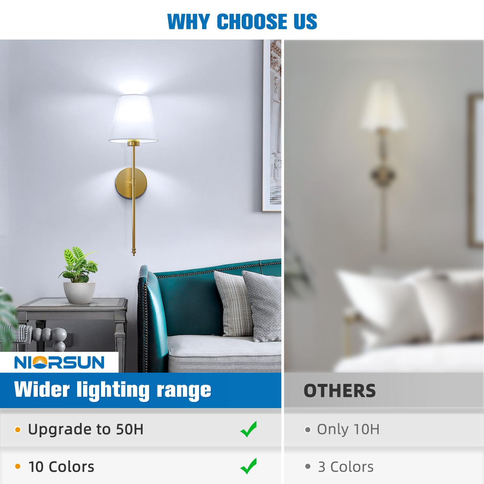 Ideal NIORSUN sconces for bedroom and hallway ambiance