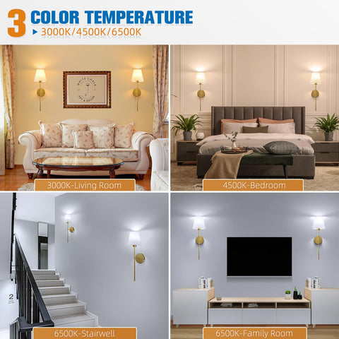 Dimmable color temperature options from warm to cool for NIORSUN sconces