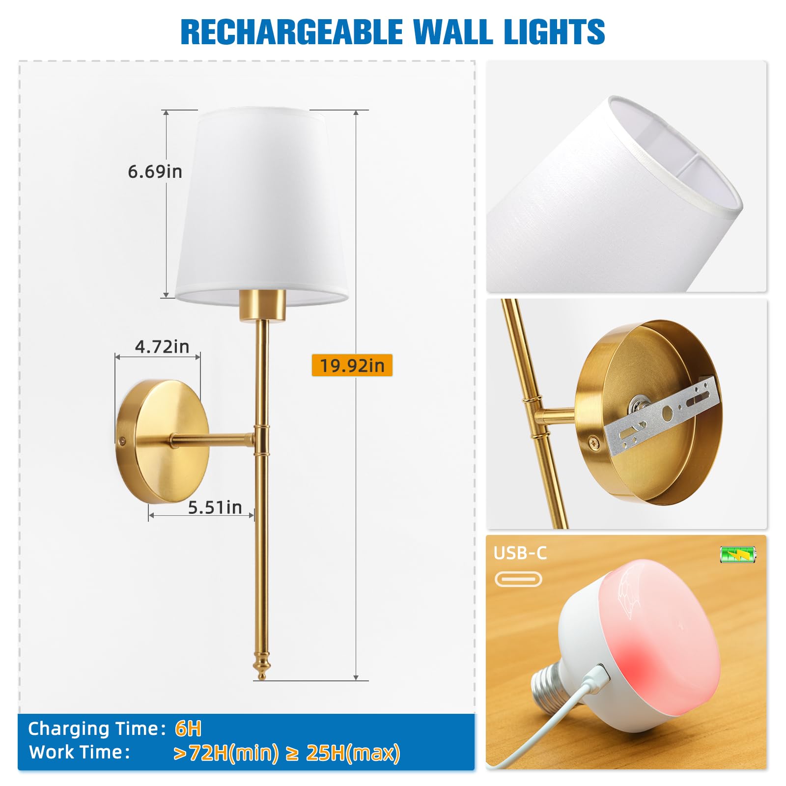 Elegant gold frame with white fabric shade enhances decor