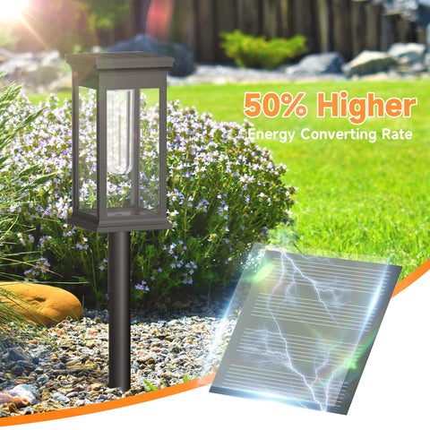 NIOWS solar light with auto on/off sensor lights at dusk for hands-free evenings.