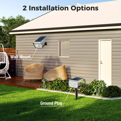Nipify 56 LED solar spotlight delivers bright yard illumination.