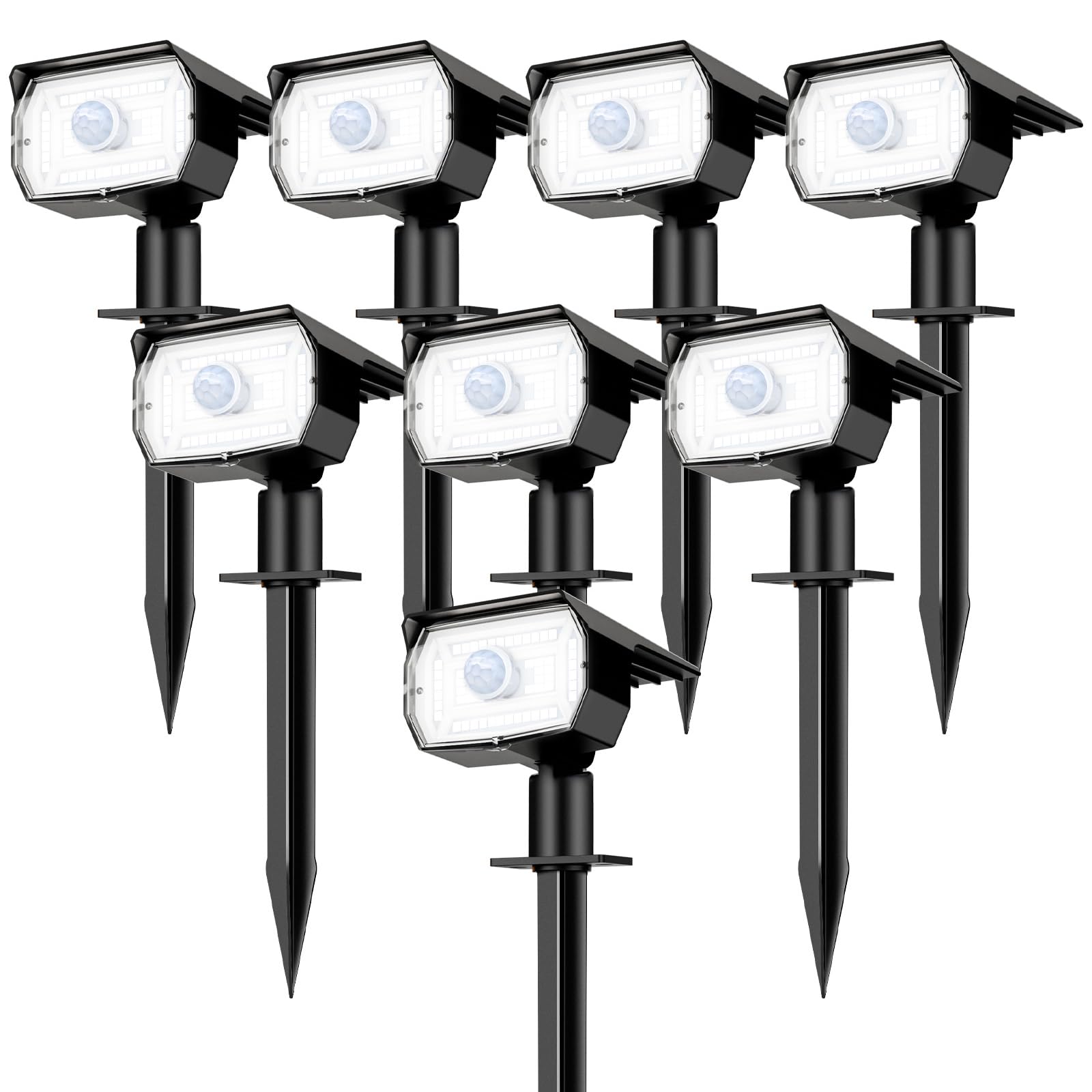 Nipify 8-pack 56 LED solar lights deliver outdoor motion-sensing illumination for safe pathways.