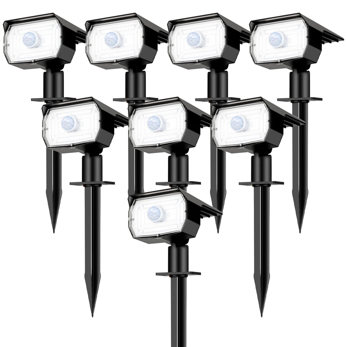 Nipify 8-pack 56 LED solar lights deliver outdoor motion-sensing illumination for safe pathways.