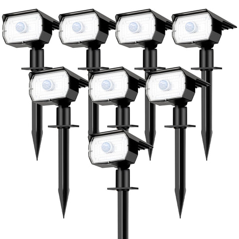 Nipify 8-pack 56 LED solar lights deliver outdoor motion-sensing illumination for safe pathways.