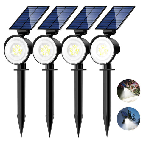 Nipify outdoor solar spotlights four pack with panel adjustment for optimal charging