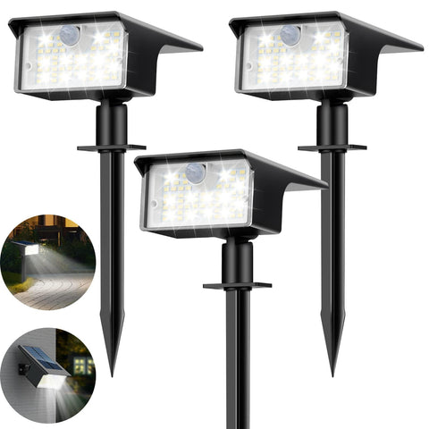 Nipify solar spot lights outdoor 3-pack front view lighting the yard with broad coverage