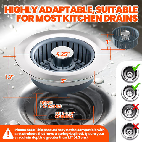 Nipoko 3-in-1 stopper keeps water when needed while draining smoothly.