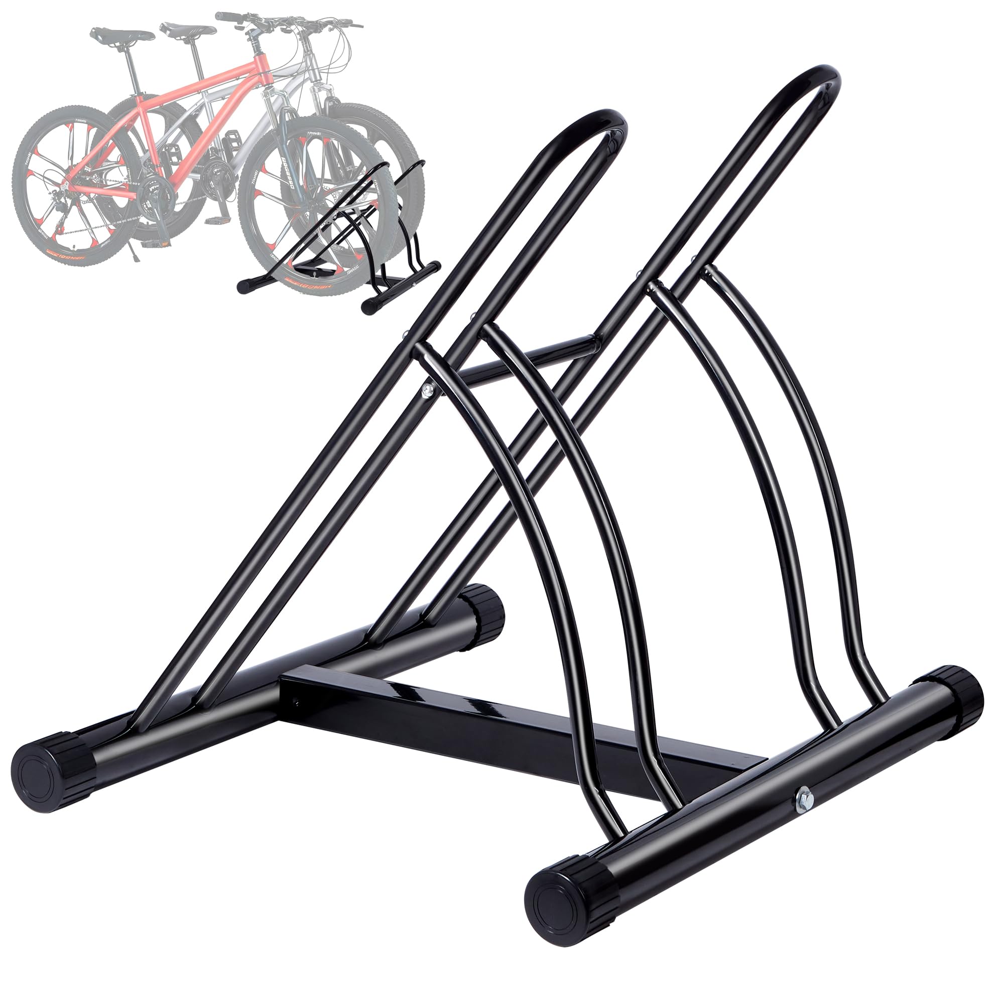 NiQinWuKin bike rack dual stand front view shows sturdy steel construction for two bikes