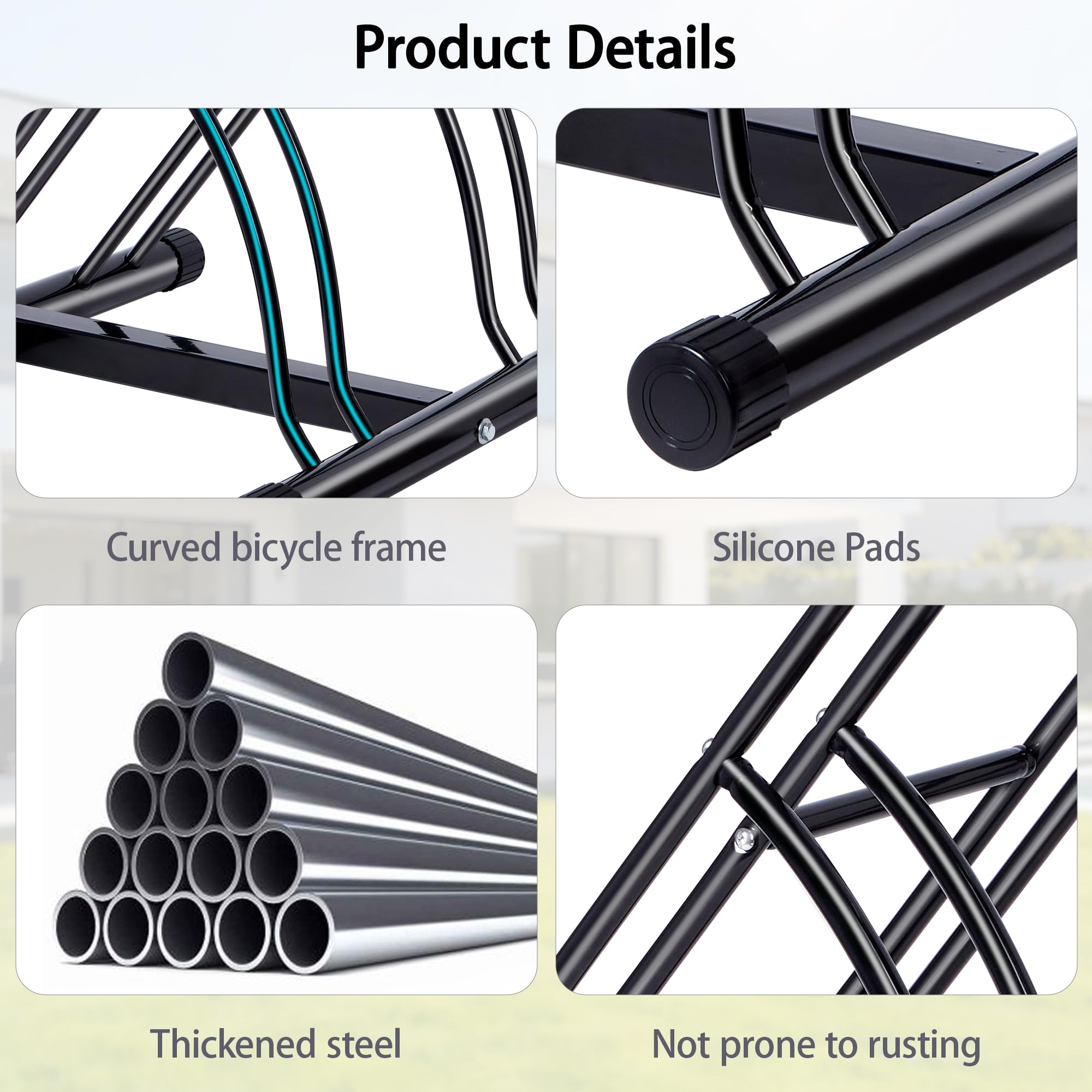 NiQinWuKin bike rack PVC feet protect floors during parking