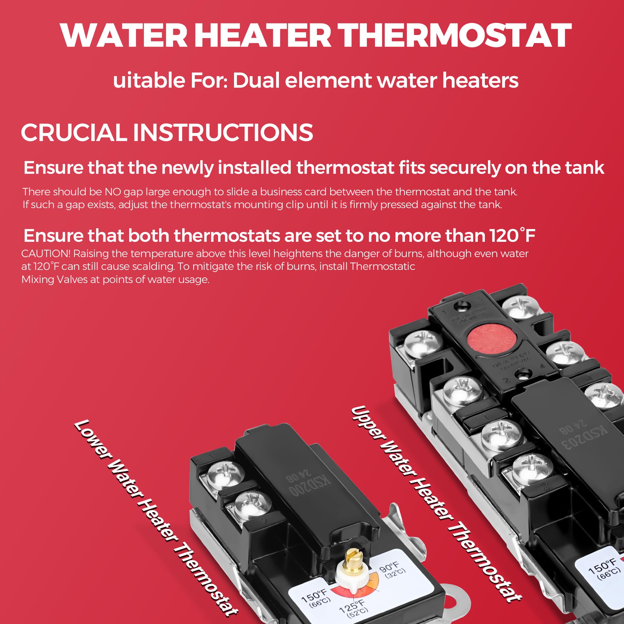 NISHCON EWH-03 upper thermostat enabling precise temperature control.
