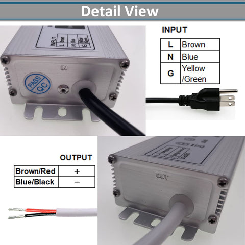 NISICO 24V power supply ideal for under-cabinet indoor lighting.
