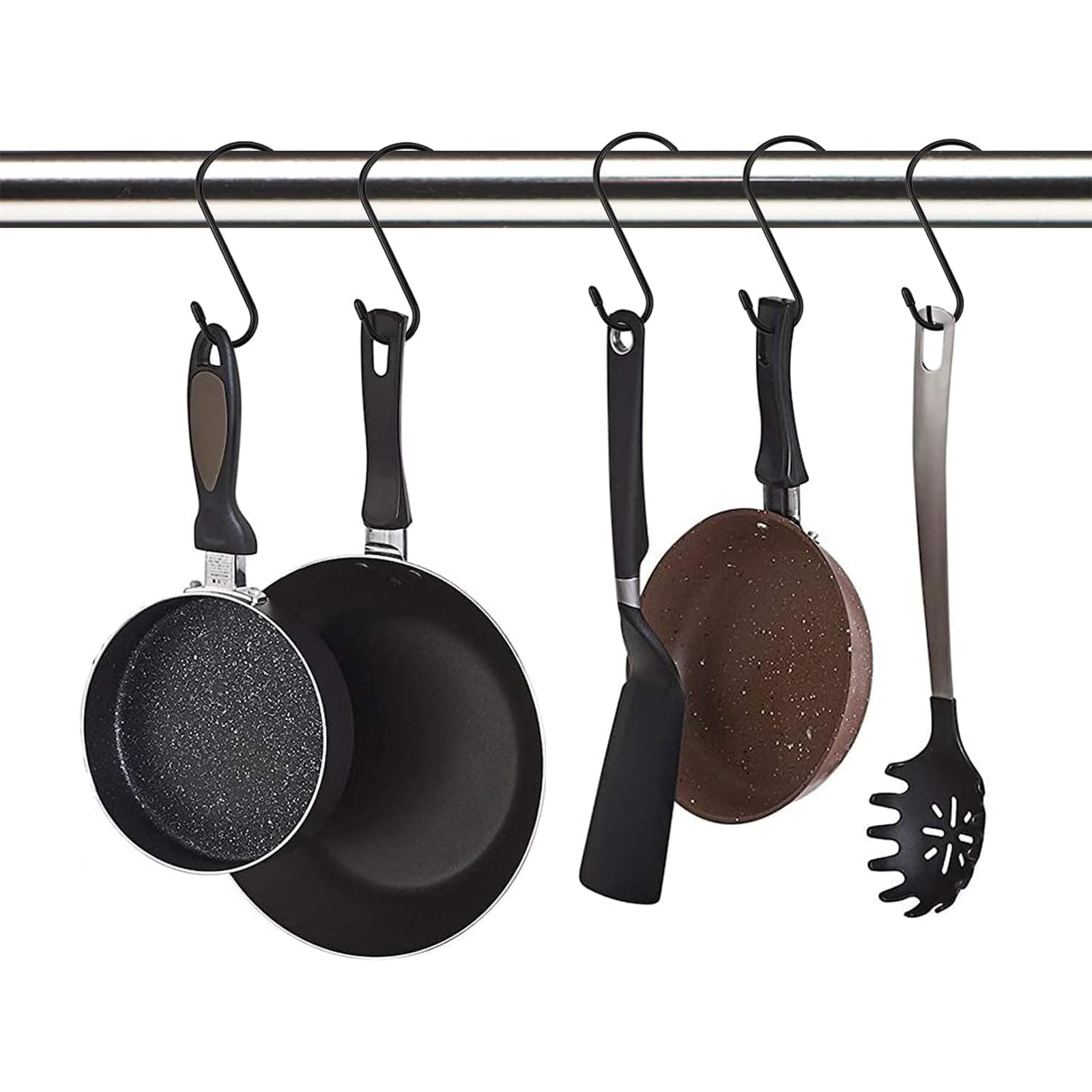 Nisoger S-hook used in pantry and garage for efficient organization.