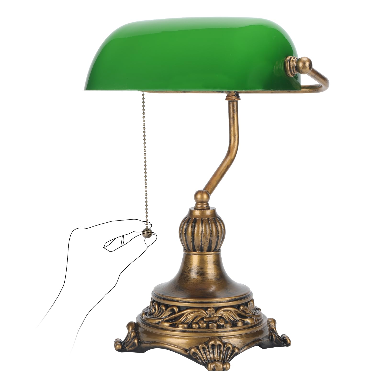 NISSAFORS banker's lamp with black and gold base adds vintage charm to living rooms.