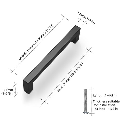 NISUOIEN square drawer handle in matte black adds modern flair