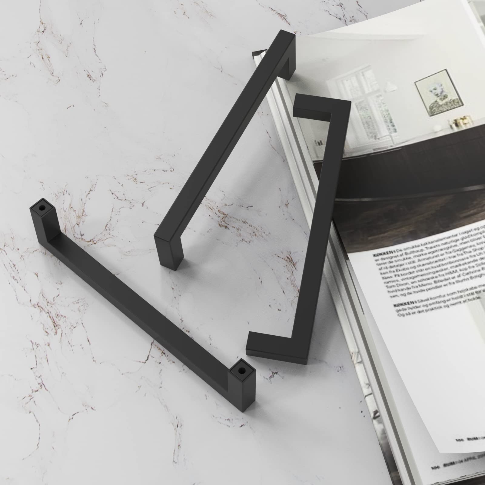 NISUOIEN wardrobe square pull in matte black for durable storage hardware