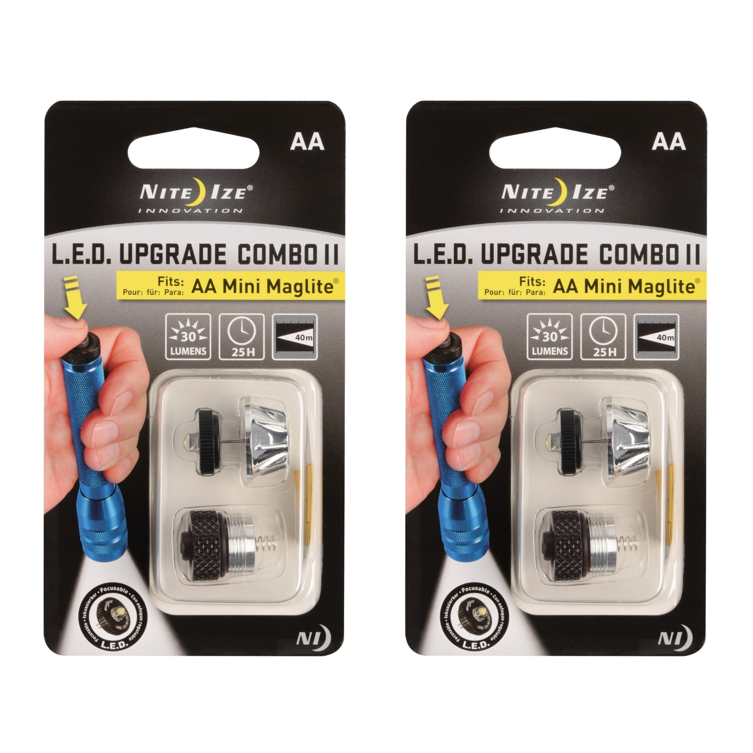 Nite Ize LED Upgrade II beam for AA Mini Maglite provides clear campsite visibility.