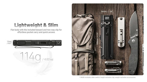 Nitecore EDC09 lanyard included for secure carrying during activities.