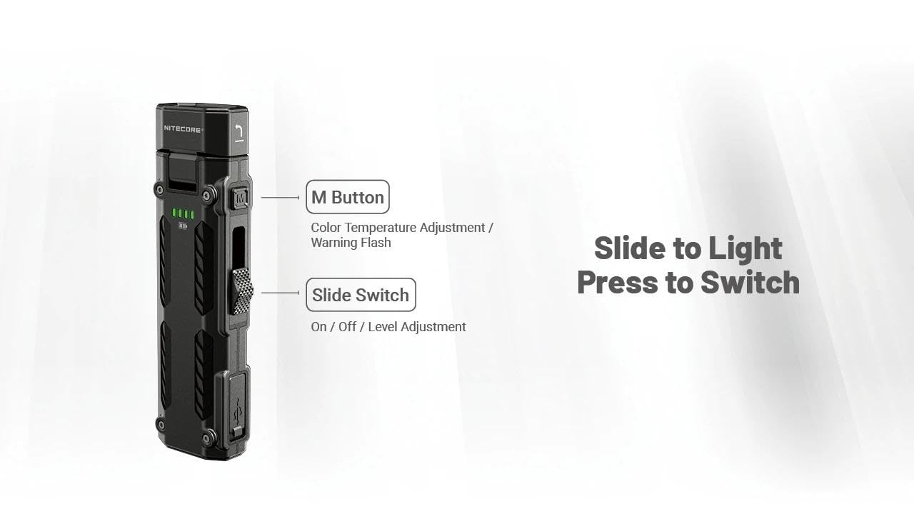 Nitecore EDC09 USB-C charging ensures convenient recharging on the go.