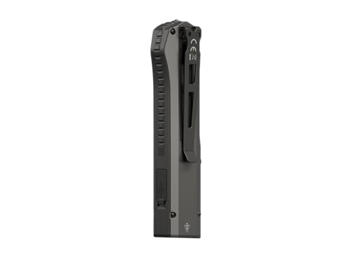 Nitecore EDC17 slim stainless-steel body fits pockets and grip.