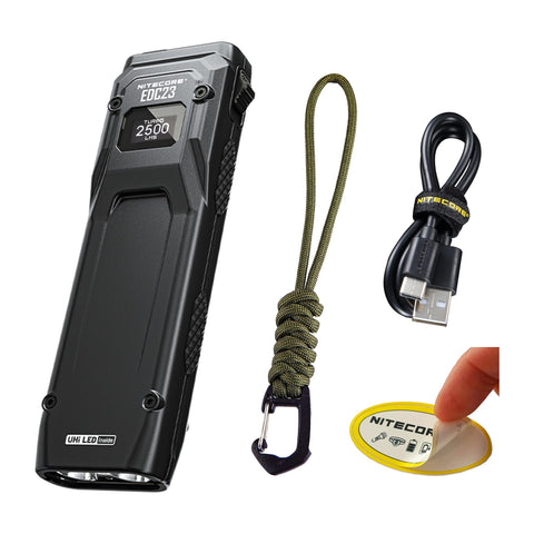 Nitecore EDC23 flat-shape flashlight for easy pocket carry and daily use.