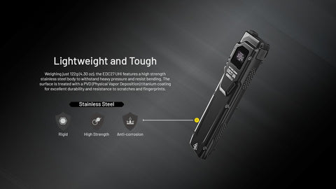 Nitecore EDC27 UHi USB-C charging port ready for quick top-offs